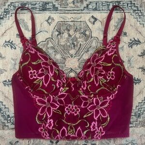 Vintage floral embroidered bralette